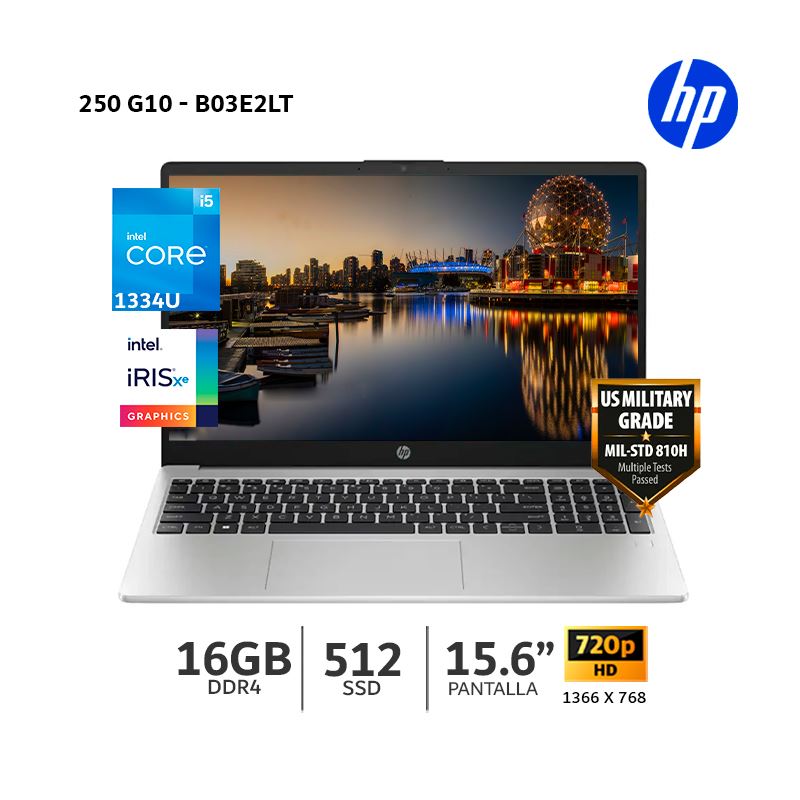 Laptop HP 250 G10 I5-1334U 16Gb RAM/ 512Gb SSD/ 15.6 HD-B03E2LT-ABM